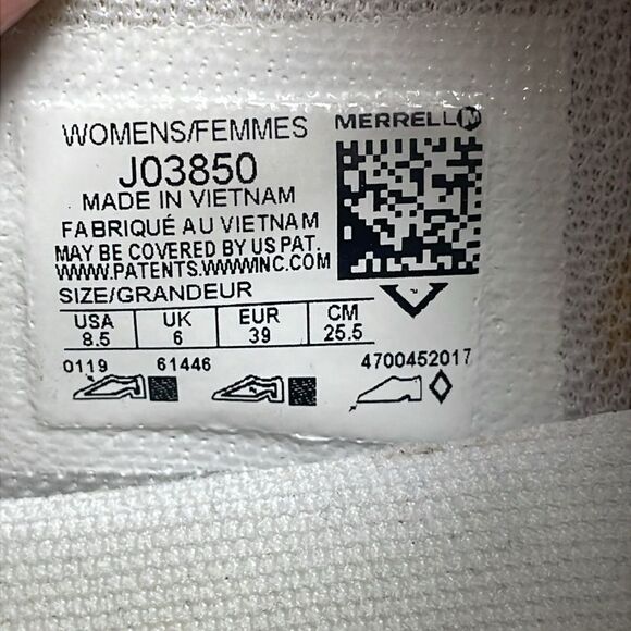 Merrell Civet Zip Silver Lining Argent Women’s Sz 8.5 Mesh Cream Tan Tennis Shoe - Picture 6 of 10